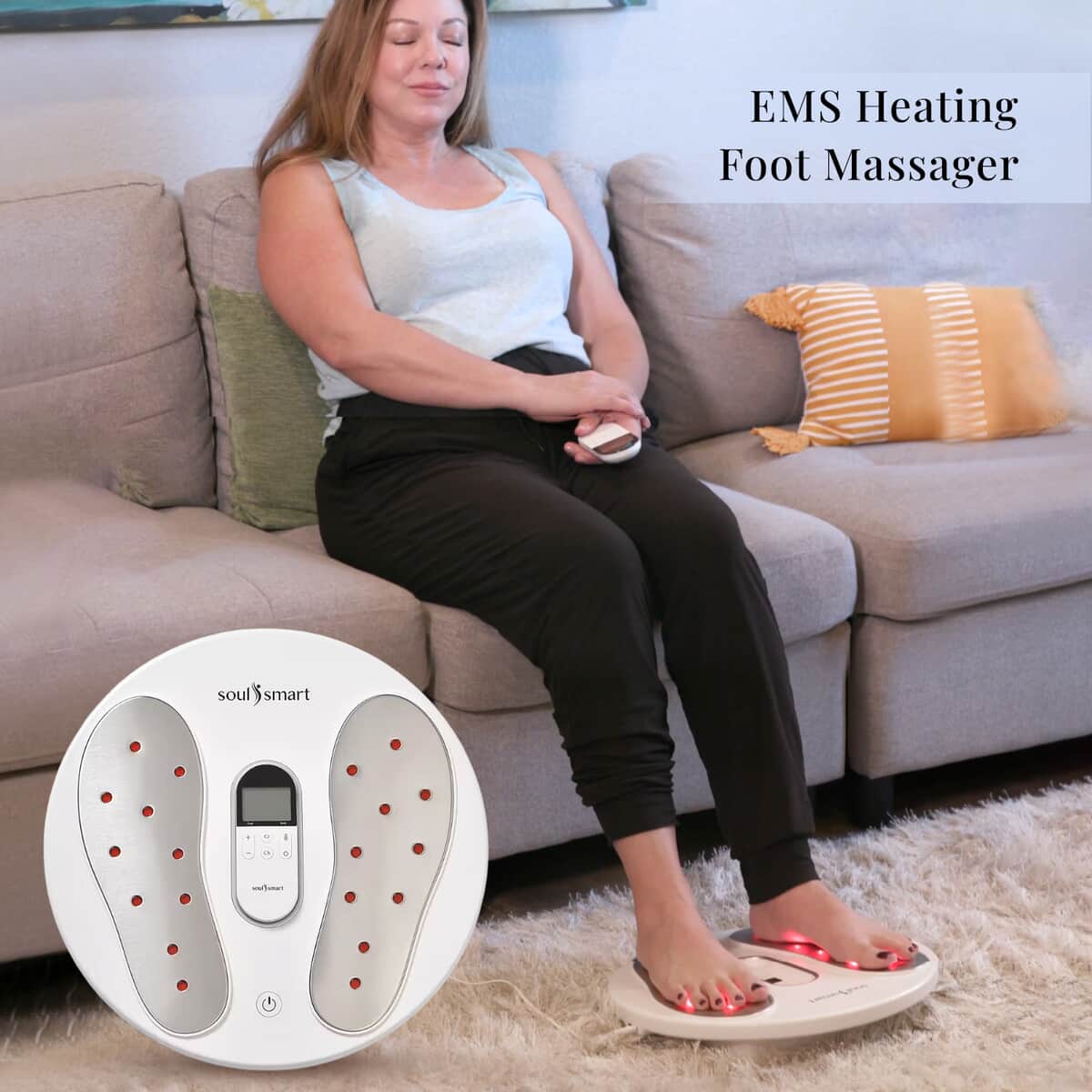 Doorbuster Soulsmart EMS Heating Foot Massager with 2 Electrode Body Pads (2xAA Batteries Not Included) image number 1