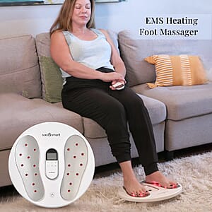 Soulsmart EMS Heating Foot Massager with 2 Electrode Body Pads (2xAA Batteries Not Included)
