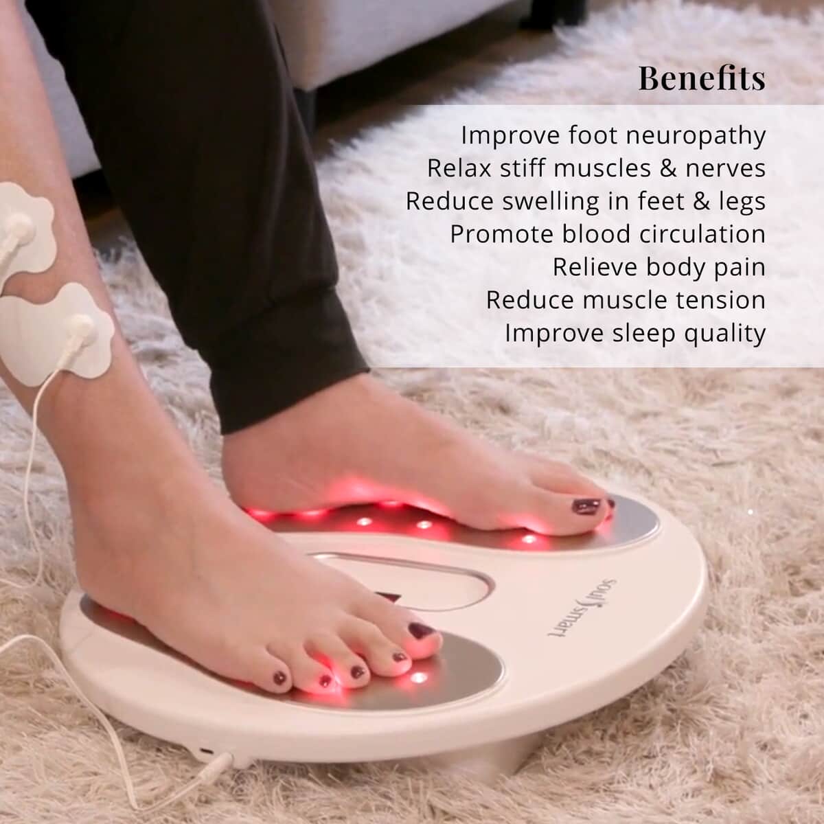 Doorbuster Soulsmart EMS Heating Foot Massager with 2 Electrode Body Pads (2xAA Batteries Not Included) image number 3