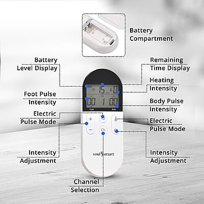 Soulsmart EMS Heating Foot Massager with 2 Electrode Body Pads (2xAA Batteries Not Included)
