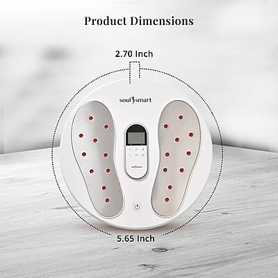 Soulsmart EMS Heating Foot Massager with 2 Electrode Body Pads (2xAA Batteries Not Included)