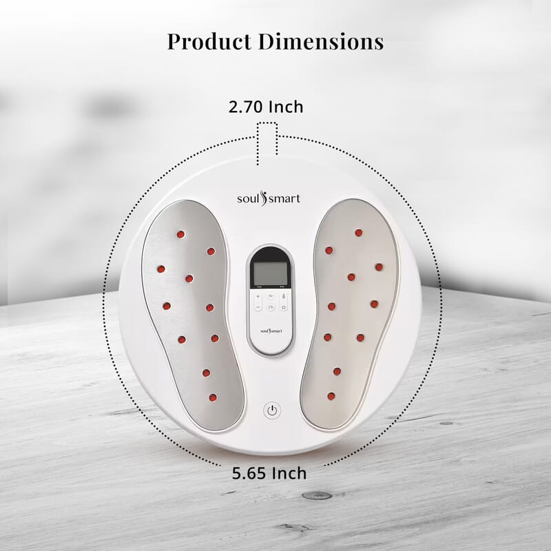 Soulsmart EMS Heating Foot Massager with 2 Electrode Body Pads (2xAA Batteries Not Included)