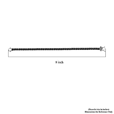 D'Joy Thai Black Spinel Tennis Bracelet in Rhodium Over Sterling Silver (7.25 In) 12.65 ctw