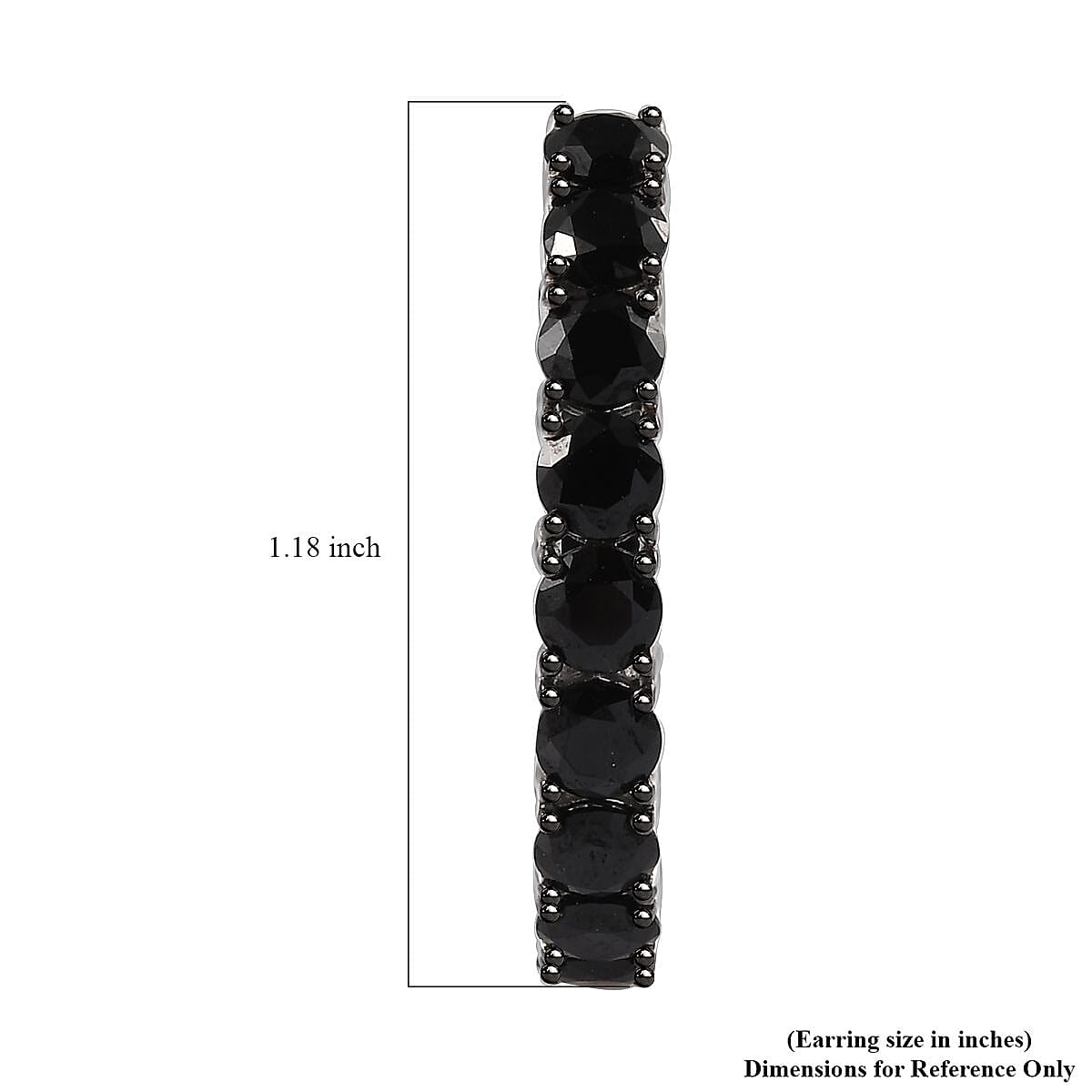 Thai Black Spinel Inside-Out Hoop Earrings in Rhodium Over Sterling Silver 9.25 ctw
