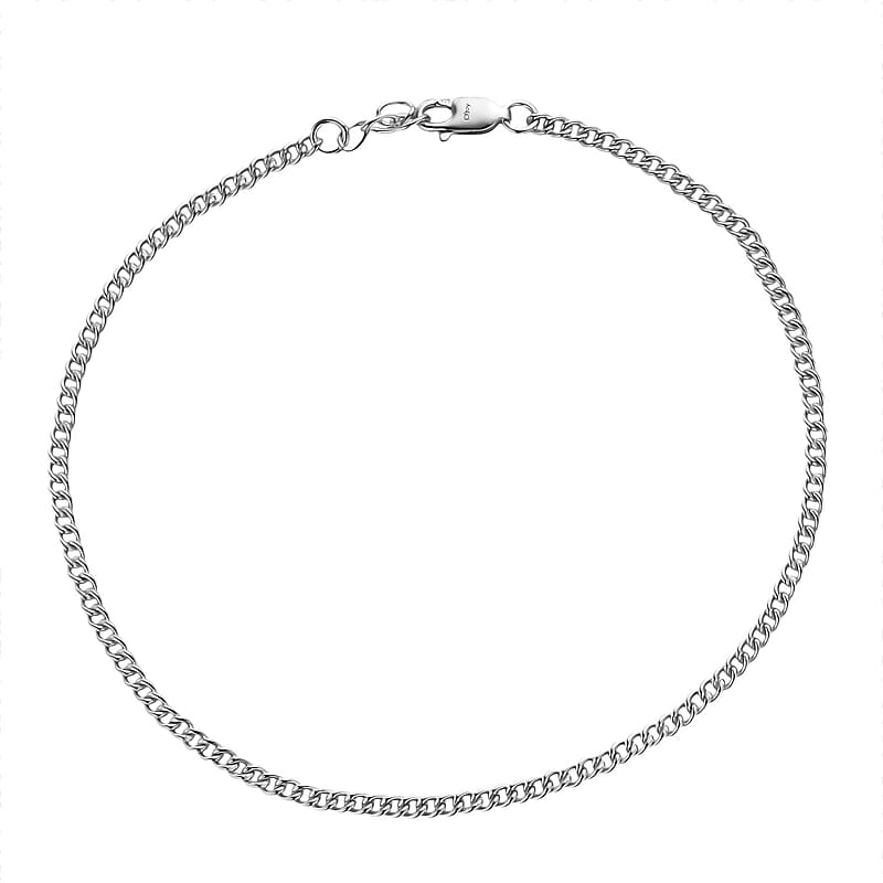 Sterling Silver Chain Anklet (9 In) 3.60 Grams