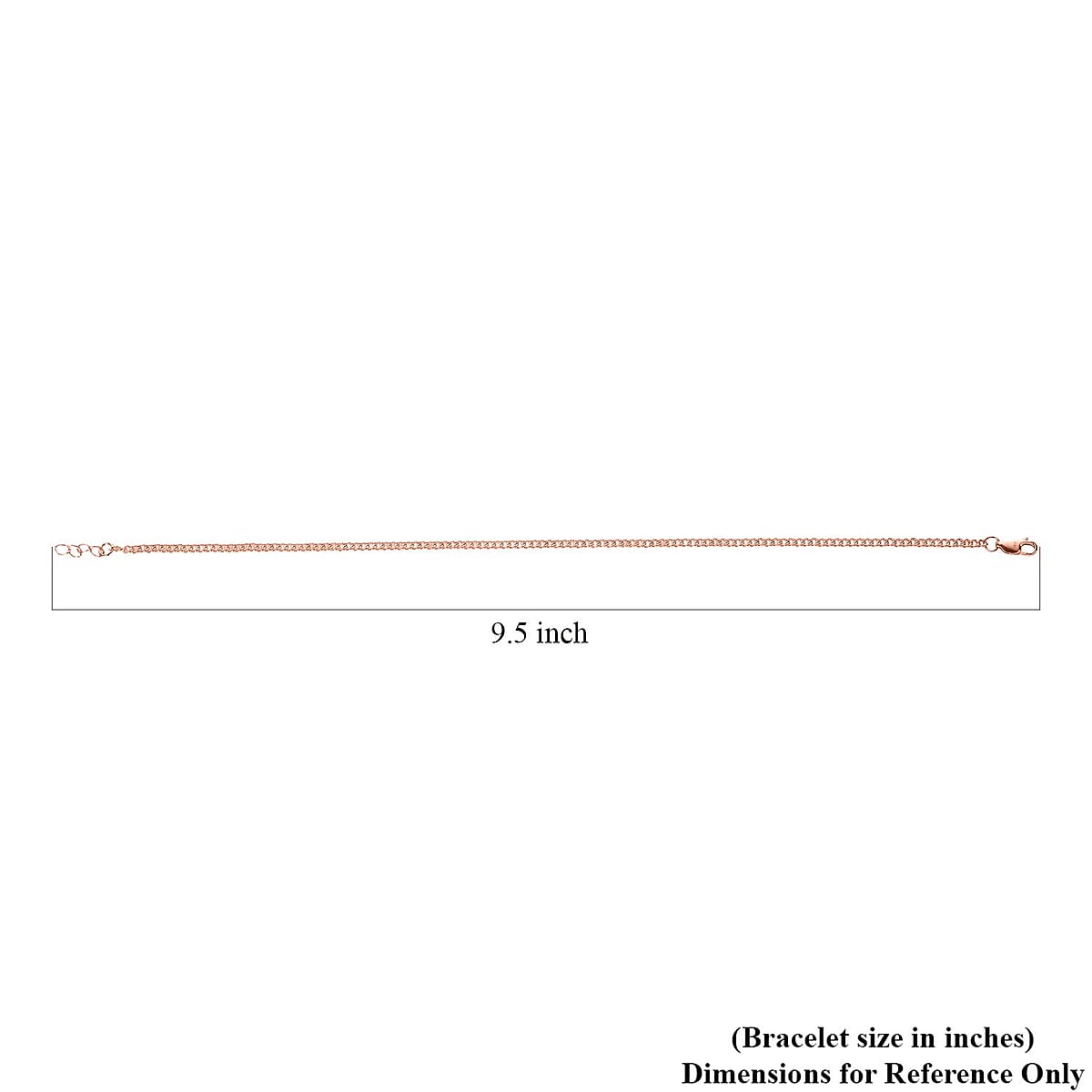14K Rose Gold Over Sterling Silver Chain Anklet (9 In) 3.60 Grams image number 4