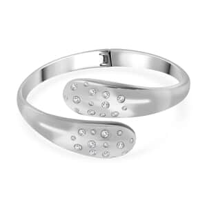 Simulated Diamond Raindrop Bangle Bracelet in Stainless Steel (8.0 In)