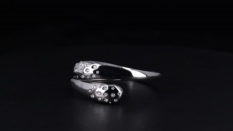 Simulated Diamond Raindrop Bangle Bracelet in Stainless Steel
