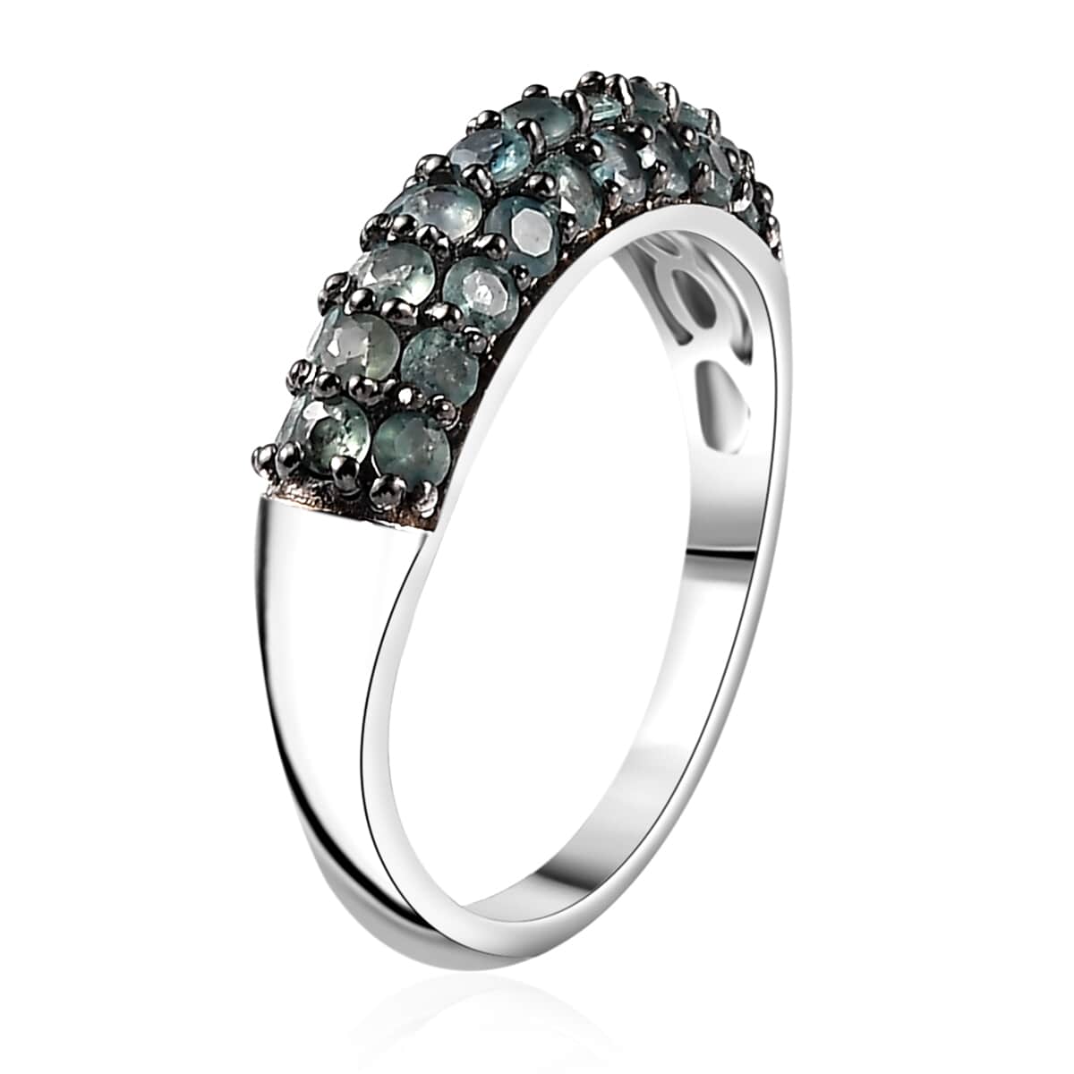 TLV Narsipatnam Alexandrite Band Ring in Rhodium Over Sterling Silver (Size 7.0) 1.15 ctw image number 3