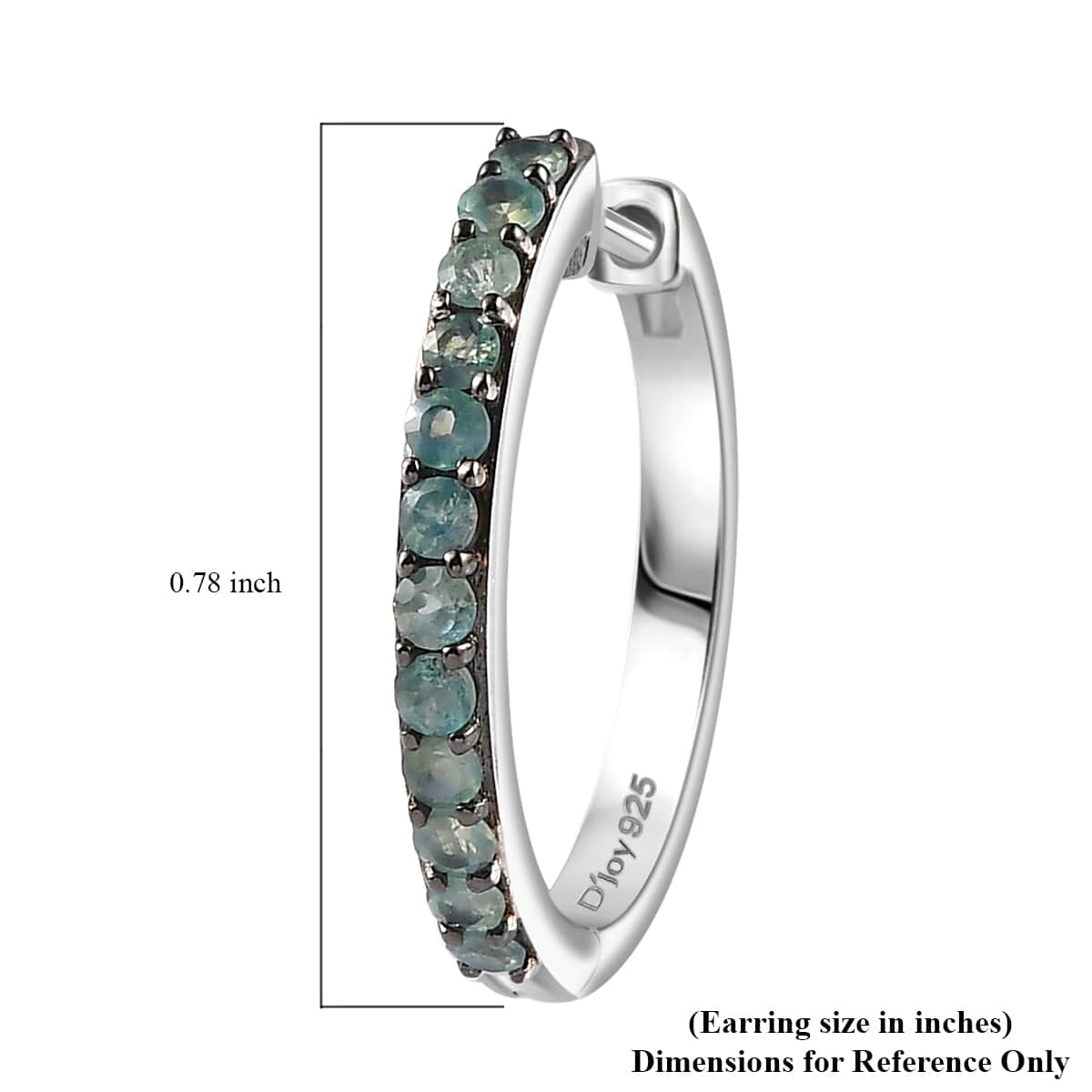 Narsipatnam Alexandrite 1.10 ctw Hoop Earrings in Rhodium Over Sterling Silver image number 4