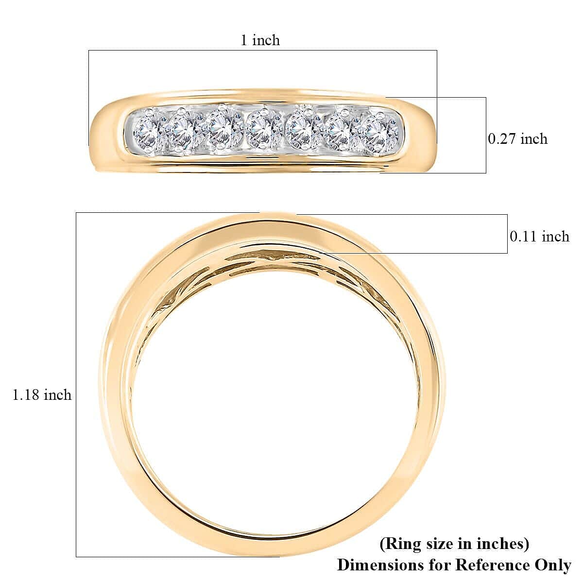 Diamond G-H I2-I3, 0.50 ctw Men's Ring in 10K Yellow Gold (Size 9.0)
