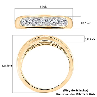 Diamond G-H I2-I3, 0.50 ctw Men's Ring in 10K Yellow Gold (Size 9.0)