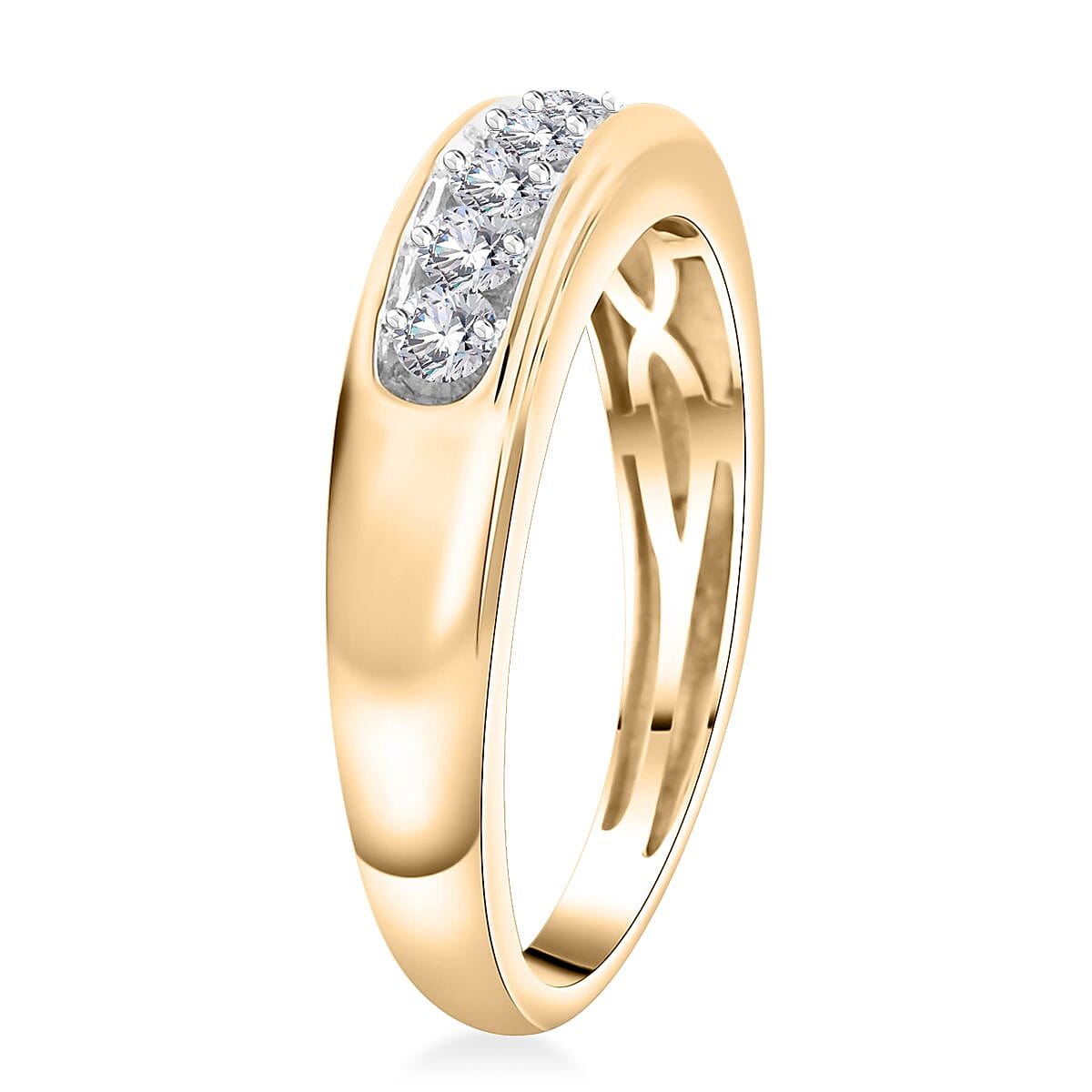 Diamond G-H I2-I3, 0.50 ctw Men's Ring in 10K Yellow Gold (Size 10.0) image number 3