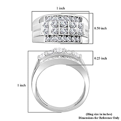 10K White Gold G-H I2-I3 Diamond Men's Ring (Size 10.0) 6.35 Grams 1.00 ctw