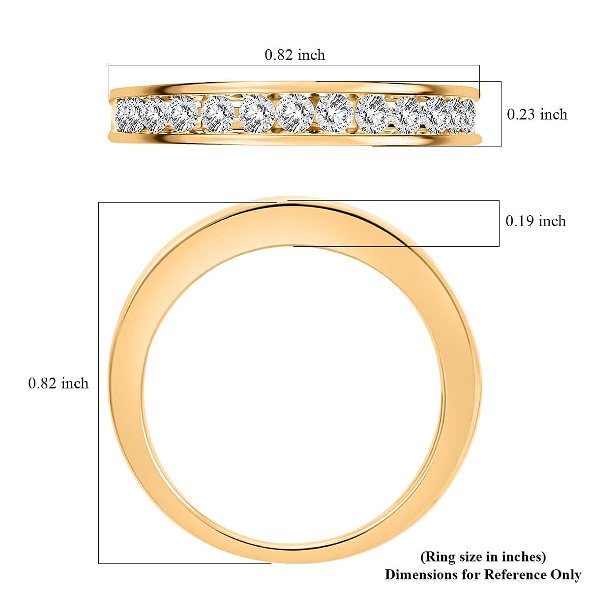 Diamond G-H I2-I3, 0.50 ctw Ring in 10K Yellow Gold (Size 9.0)