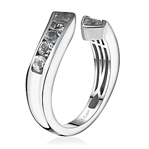 Karis Sky Blue Topaz 1.35 ctw Bypass Ring in Platinum Bond (Size 5.0)