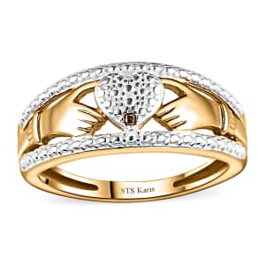 White Diamond Accent Ring in 18K Yellow Gold Plated (Size 9.0)