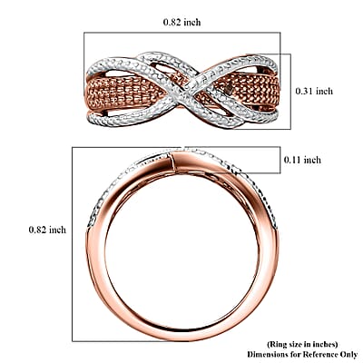Karis Natural Champagne Diamond Accent Ring in Platinum Bond and 18K RG Plated (Size 5.0)