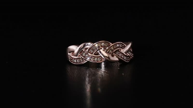 Natural Champagne Diamond Ring in 18K Vermeil Rose Gold Over Sterling Silver 0.15 ctw