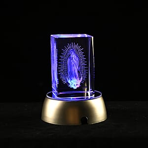 3D Jesus Christ Engraved Crystal Figurine (3.9) with Radiating Light (AAA Battery not Included)