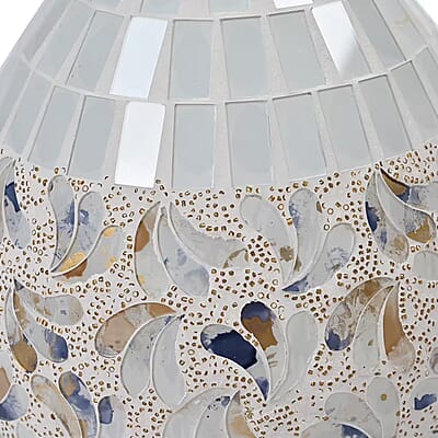 Mosaic Glass Egg Lamp Holder with 1.6M Wire (7.6x7.6x10.4) (Voltage 110V, 40W, E26, Without Bulb)