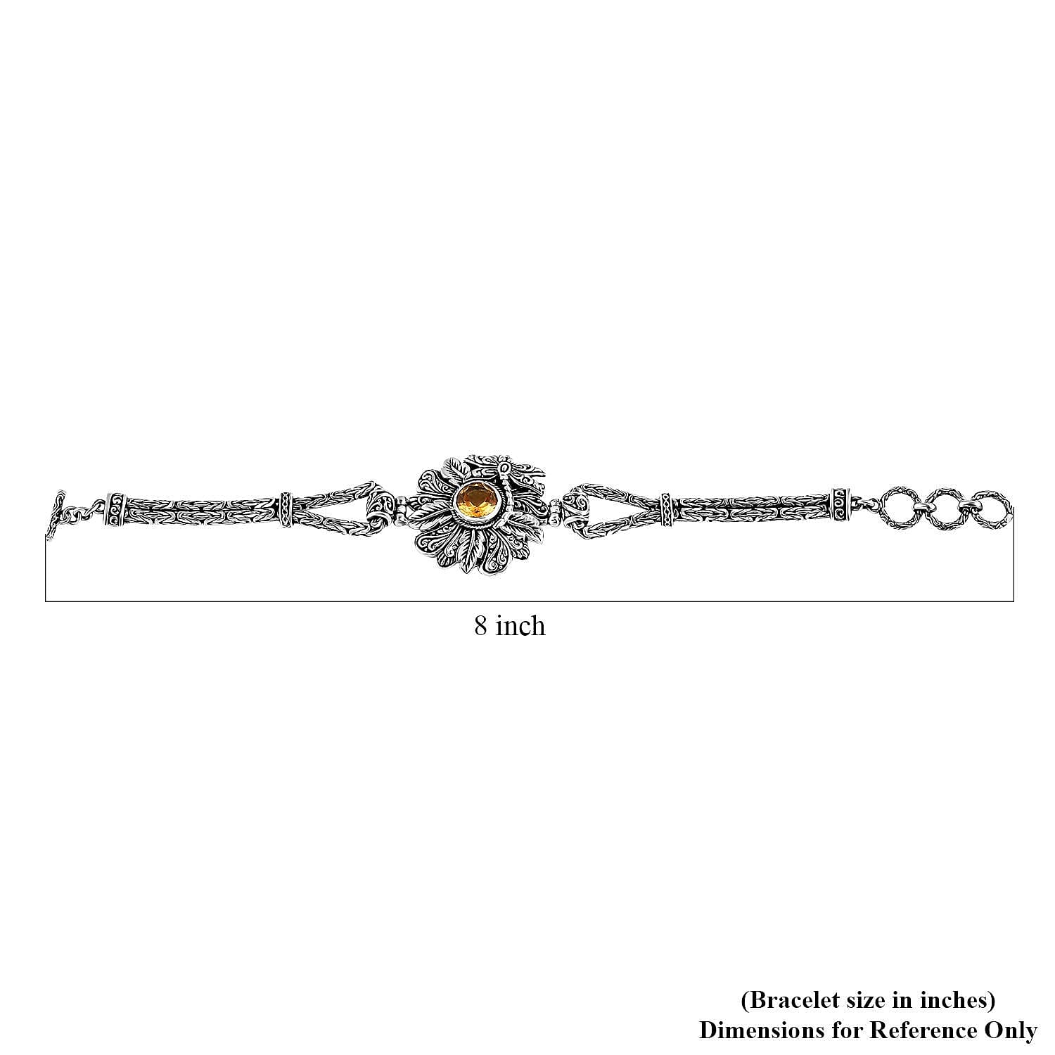 Bali Legacy Brazilian Citrine 2.50 ctw Floral Bracelet in Sterling Silver (7.25 In)