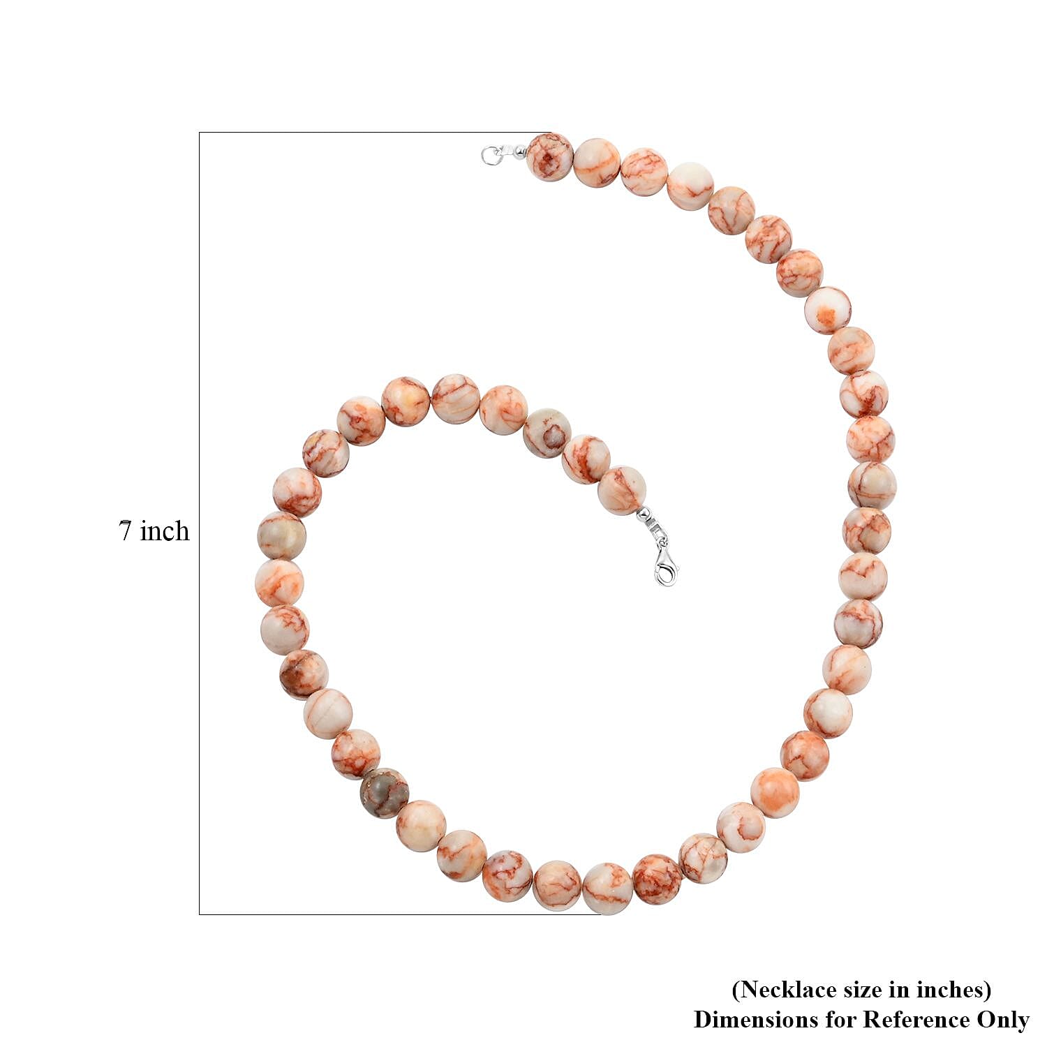Red Mesh Work Jasper Beaded 300.00 ctw Necklace 18 Inches in Sterling Silver