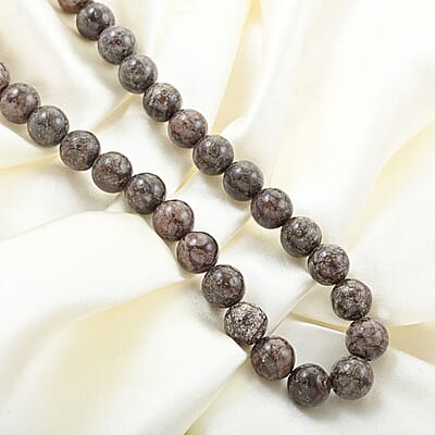 Snow Flake Obsidian Beaded Necklace 18 Inches in Sterling Silver 300.00 ctw