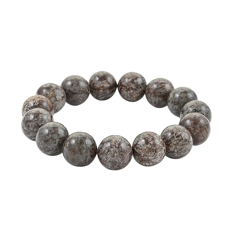Snow Flake Obsidian Beaded Stretch Bracelet 100.00 ctw