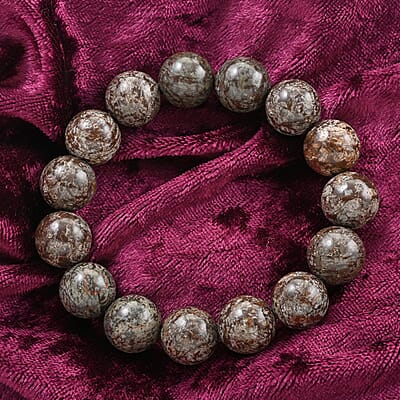 Snow Flake Obsidian Beaded Stretch Bracelet 100.00 ctw