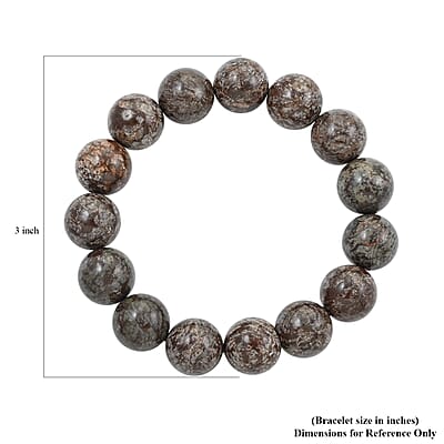 Snow Flake Obsidian Beaded Stretch Bracelet 100.00 ctw
