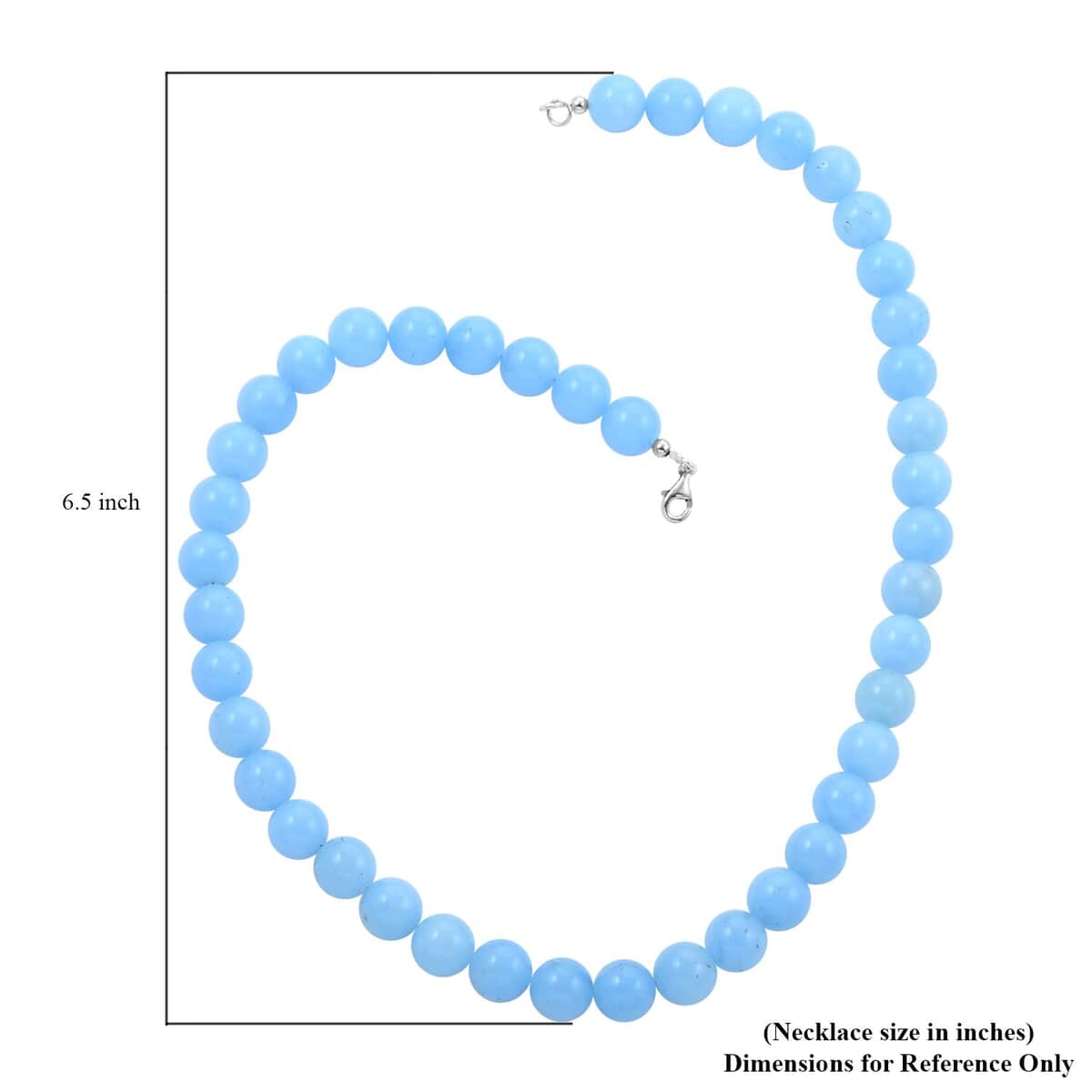 Blue Calcite Beaded Necklace 18 Inches in Sterling Silver 300.00 ctw image number 4