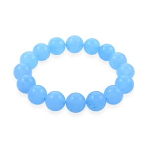 Blue Calcite Beaded Stretch Bracelet 100.00 ctw