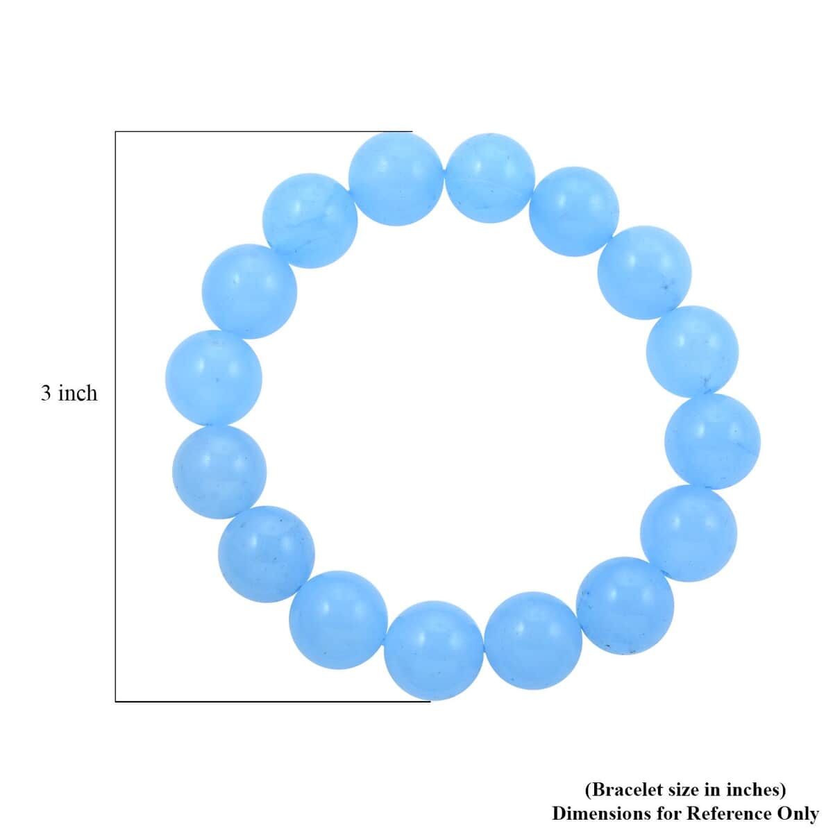 Blue Calcite Beaded Stretch Bracelet 100.00 ctw image number 3