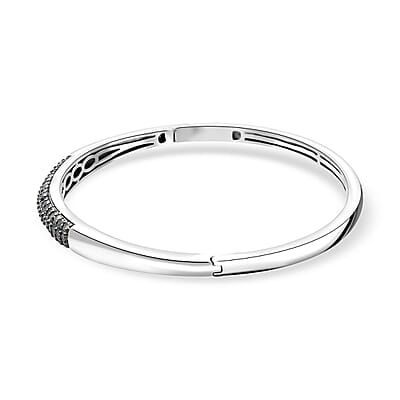 D'Joy Premium Narsipatnam Alexandrite 2.25 ctw Bangle Bracelet in Rhodium Over Sterling Silver (7.25 In) 