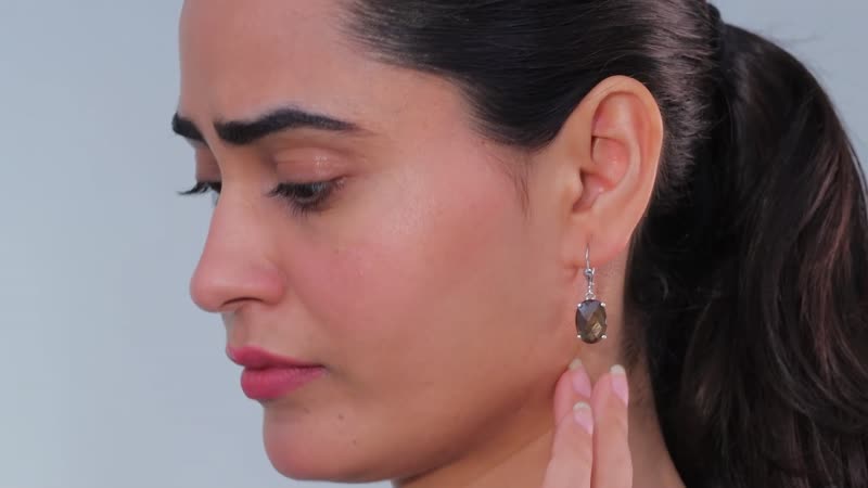 Checkerboard Cut Zawadi Chocolate Sapphire Lever Back Earrings in Rhodium Over Sterling Silver 14.80 ctw