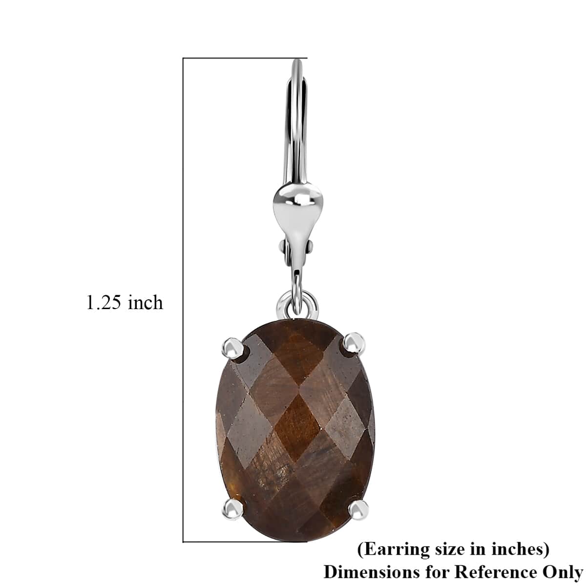 Checkerboard Cut Zawadi Chocolate Sapphire Lever Back Earrings in Rhodium Over Sterling Silver 14.80 ctw image number 4