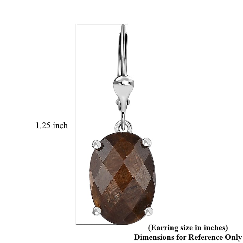 Checkerboard Cut Zawadi Chocolate Sapphire Lever Back Earrings in Rhodium Over Sterling Silver 14.80 ctw
