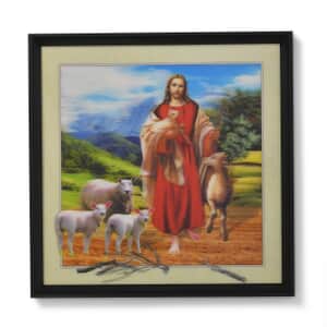 Religious Jesus Christ with Flock of Sheep Photo Frame