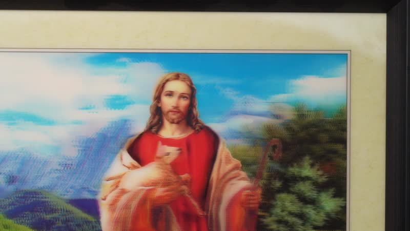 Religious Jesus Christ with Flock of Sheep Photo Frame (16"x16")