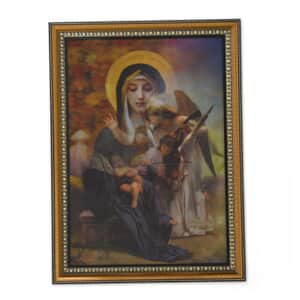 Mother Mary, Baby Jesus and Other Celestial 2 Pictures Photo Frame