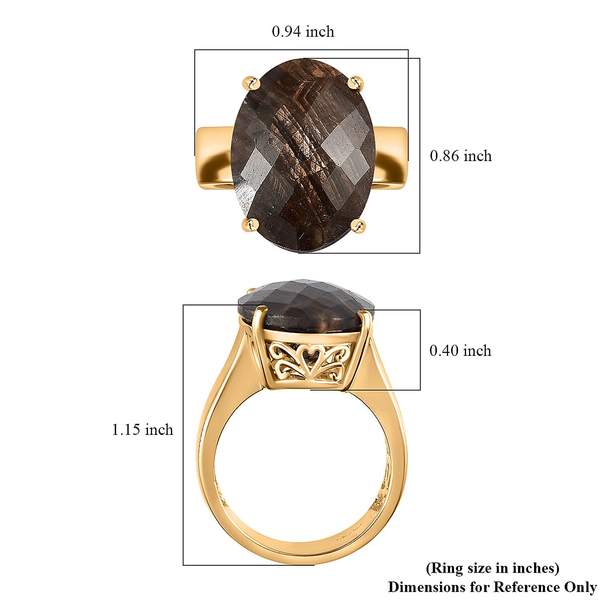 Checkerboard Cut Zawadi Chocolate Sapphire Solitaire Ring in 18K Vermeil Yellow Gold Over Sterling Silver (Size 9.0) 22.25 ctw image number 5