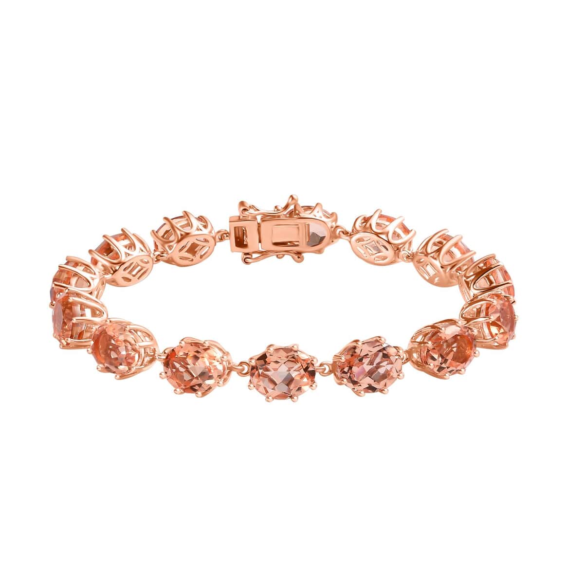 Morganique Quartz (Triplet) Link Bracelet in 18K Vermeil Rose Gold Over Sterling Silver (6.50 In) 28.10 ctw image number 0