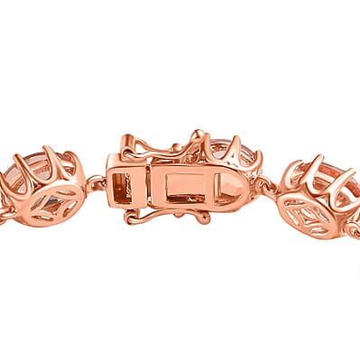 D'Joy Morganique Quartz (Triplet) Link Bracelet in 18K Vermeil Rose Gold Over Sterling Silver (6.50 In) 28.10 ctw