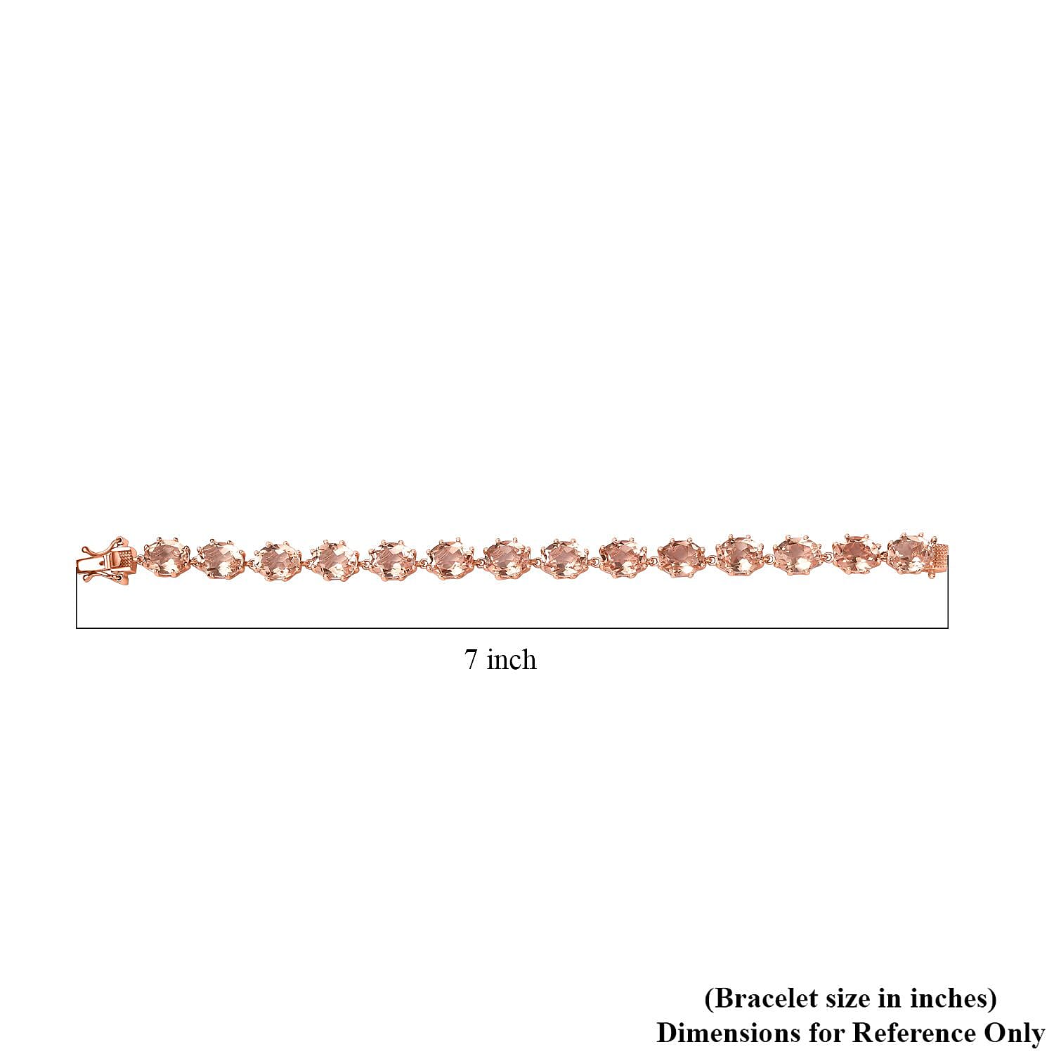 D'Joy Morganique Quartz (Triplet) Link Bracelet in 18K Vermeil Rose Gold Over Sterling Silver (6.50 In) 28.10 ctw
