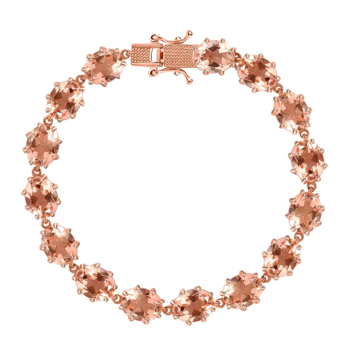 Morganique Quartz (Triplet) Link Bracelet in 18K Vermeil Rose Gold Over Sterling Silver (7.25 In) 32.10 ctw image number 0