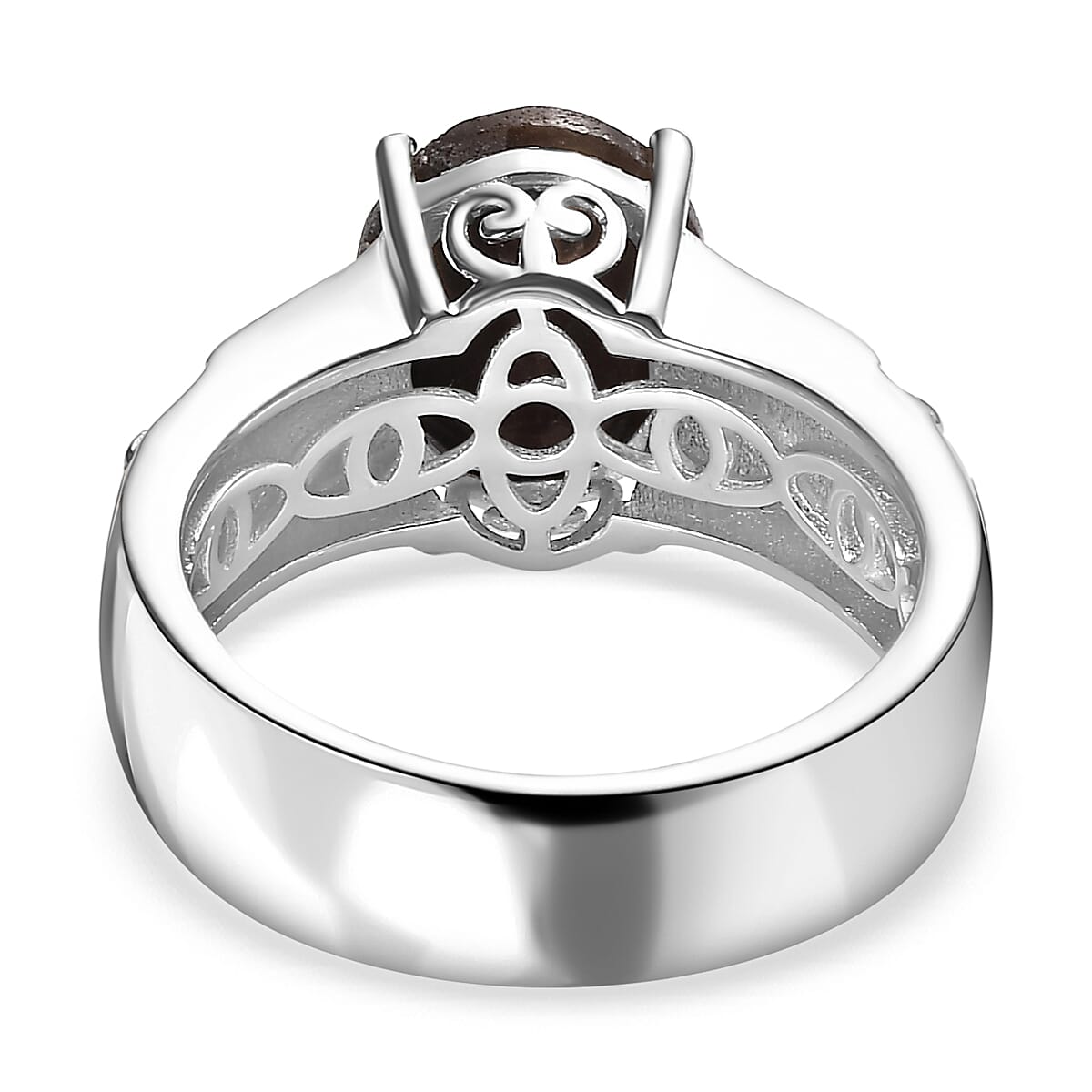 Zawadi Chocolate Sapphire Solitaire Molten Moments Ring in 18K Vermeil YG and Rhodium Over Sterling Silver (Size 10.0) 5.00 ctw