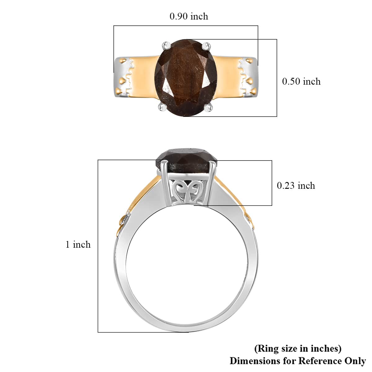 Zawadi Chocolate Sapphire Solitaire Molten Moments Ring in 18K Vermeil YG and Rhodium Over Sterling Silver (Size 10.0) 5.00 ctw image number 5