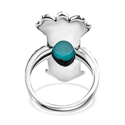 Artisan Crafted Sleeping Beauty Turquoise Arrow Ring in Sterling Silver (Size 6.0) 4.40 ctw