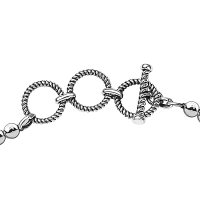D'Joy Artisan Crafted Sleeping Beauty Turquoise Toggle Clasp Bracelet in Sterling Silver (6.50-8.0In) 6.15 ctw